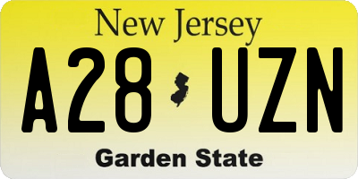 NJ license plate A28UZN