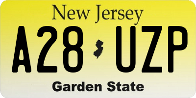 NJ license plate A28UZP