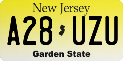 NJ license plate A28UZU