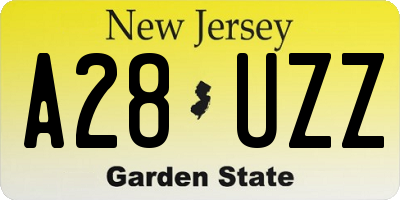NJ license plate A28UZZ
