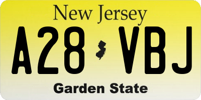 NJ license plate A28VBJ