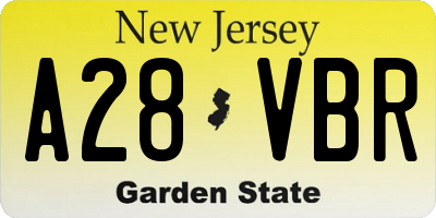NJ license plate A28VBR