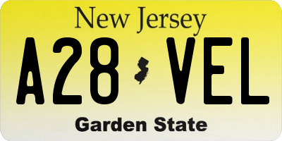 NJ license plate A28VEL