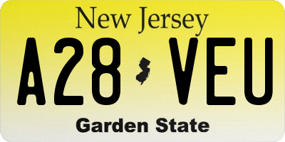 NJ license plate A28VEU