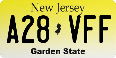 NJ license plate A28VFF