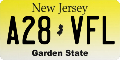 NJ license plate A28VFL