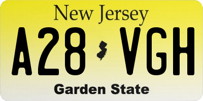 NJ license plate A28VGH