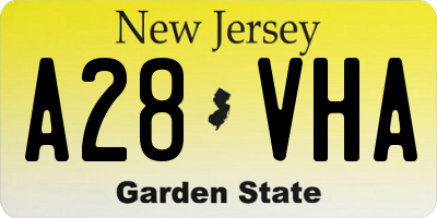 NJ license plate A28VHA