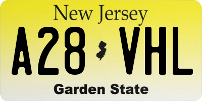 NJ license plate A28VHL