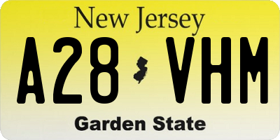 NJ license plate A28VHM