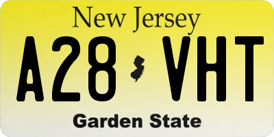 NJ license plate A28VHT