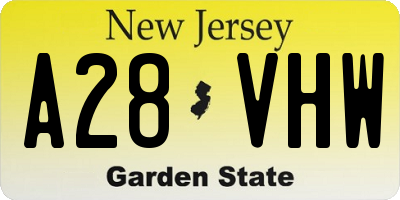 NJ license plate A28VHW