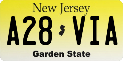 NJ license plate A28VIA