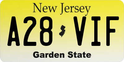 NJ license plate A28VIF