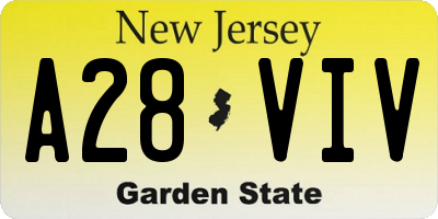 NJ license plate A28VIV