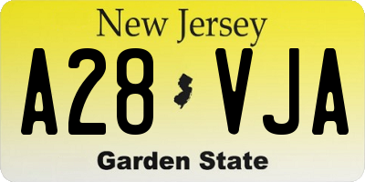 NJ license plate A28VJA