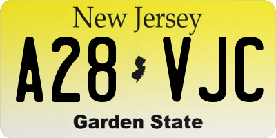 NJ license plate A28VJC