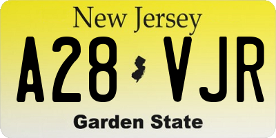 NJ license plate A28VJR
