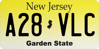 NJ license plate A28VLC