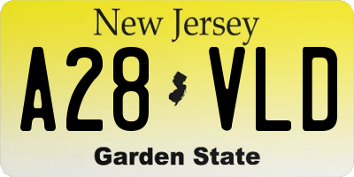 NJ license plate A28VLD