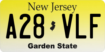 NJ license plate A28VLF