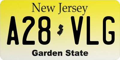 NJ license plate A28VLG