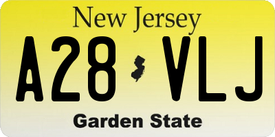 NJ license plate A28VLJ