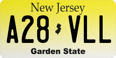NJ license plate A28VLL