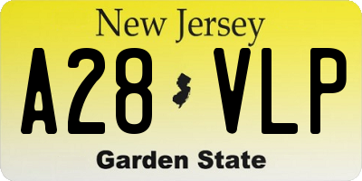 NJ license plate A28VLP