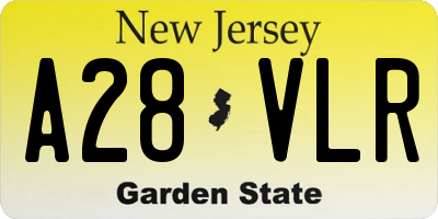 NJ license plate A28VLR
