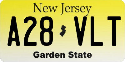 NJ license plate A28VLT