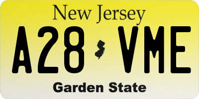 NJ license plate A28VME