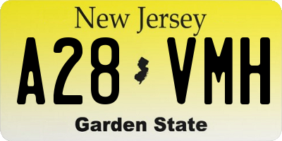 NJ license plate A28VMH