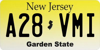 NJ license plate A28VMI