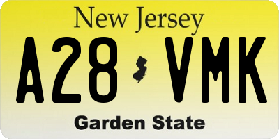 NJ license plate A28VMK