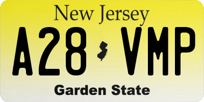 NJ license plate A28VMP