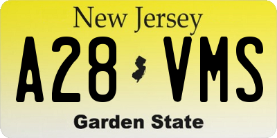 NJ license plate A28VMS