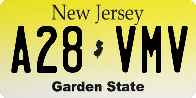 NJ license plate A28VMV