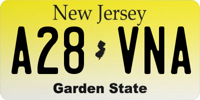 NJ license plate A28VNA
