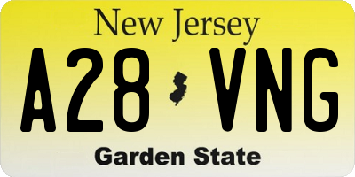 NJ license plate A28VNG