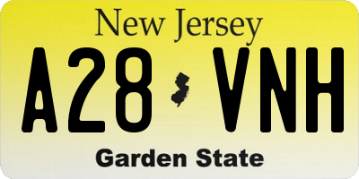 NJ license plate A28VNH