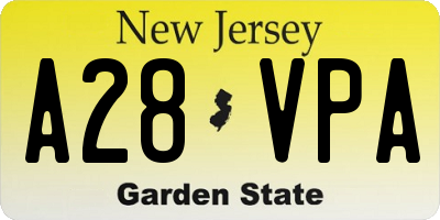 NJ license plate A28VPA