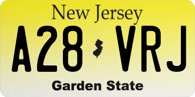 NJ license plate A28VRJ