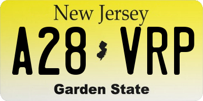 NJ license plate A28VRP