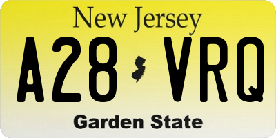 NJ license plate A28VRQ