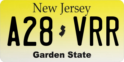 NJ license plate A28VRR