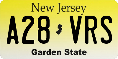 NJ license plate A28VRS