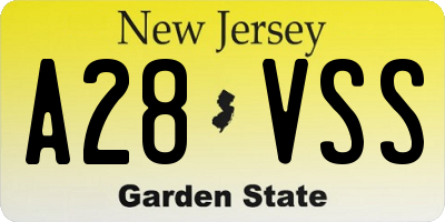 NJ license plate A28VSS
