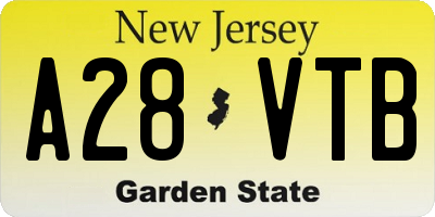 NJ license plate A28VTB