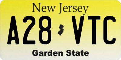 NJ license plate A28VTC
